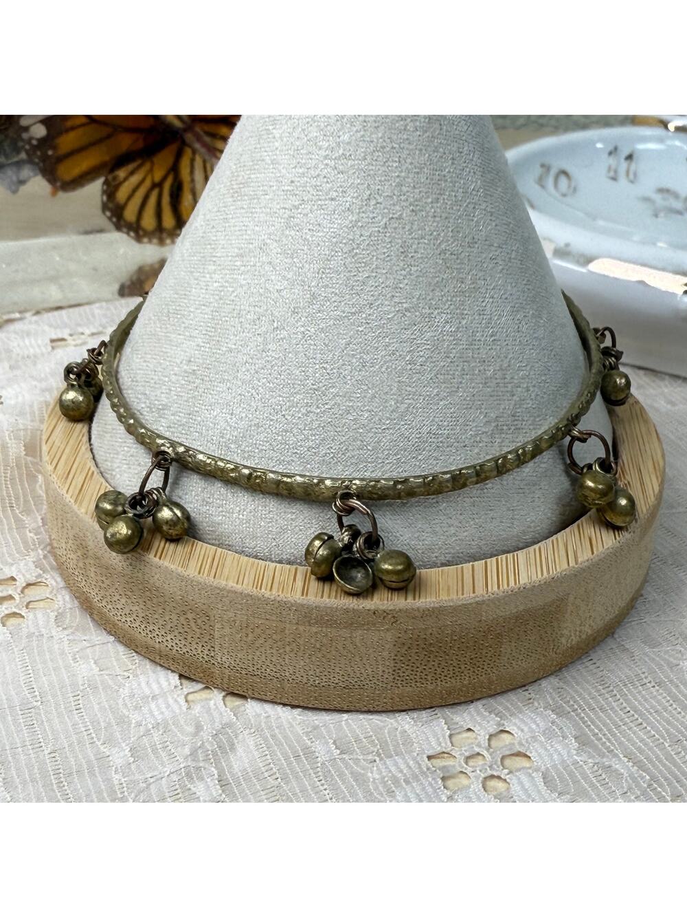Vintage Traditional Middle Eastern Jingle Charm Bangle Bracelet Belly Dancer